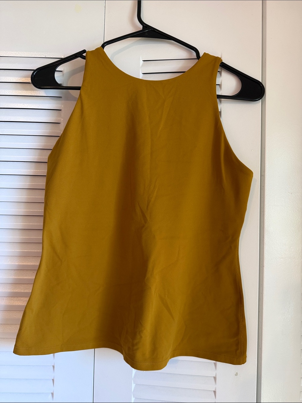 Sleeveless High-Neck Tank Top in Mustard